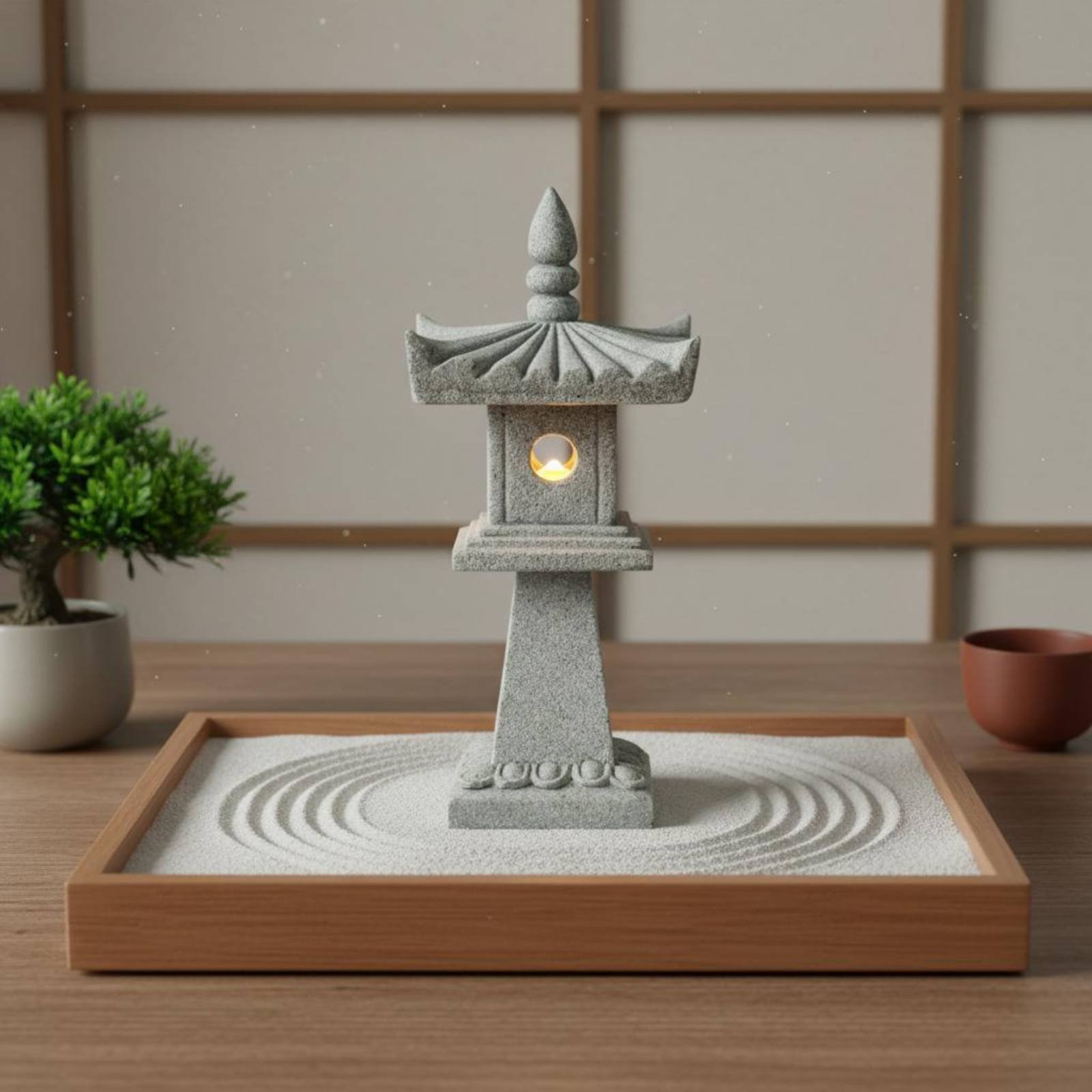 Bonsai Garden Ornaments - Lentera Batu Miniatur Antik untuk Dekorasi