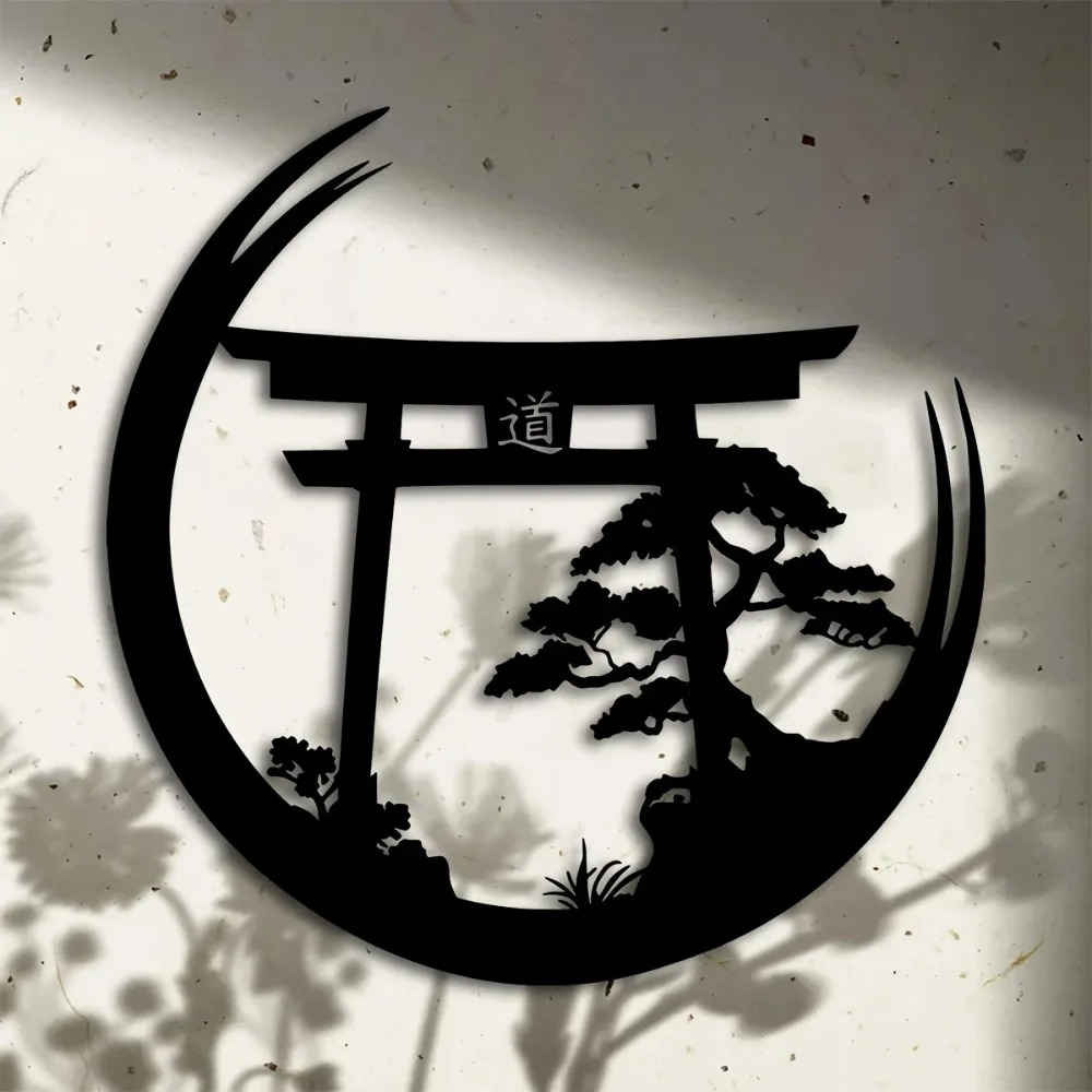 Bonsai Garden Home - Seni Dinding Logam Gerbang Torii Bonsai