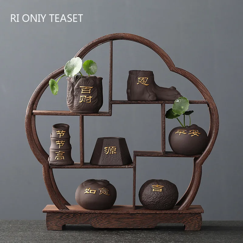 Kreatif Ungu Tanah Liat Teh He - Bonsai Garden Ornaments ulasan dan harga