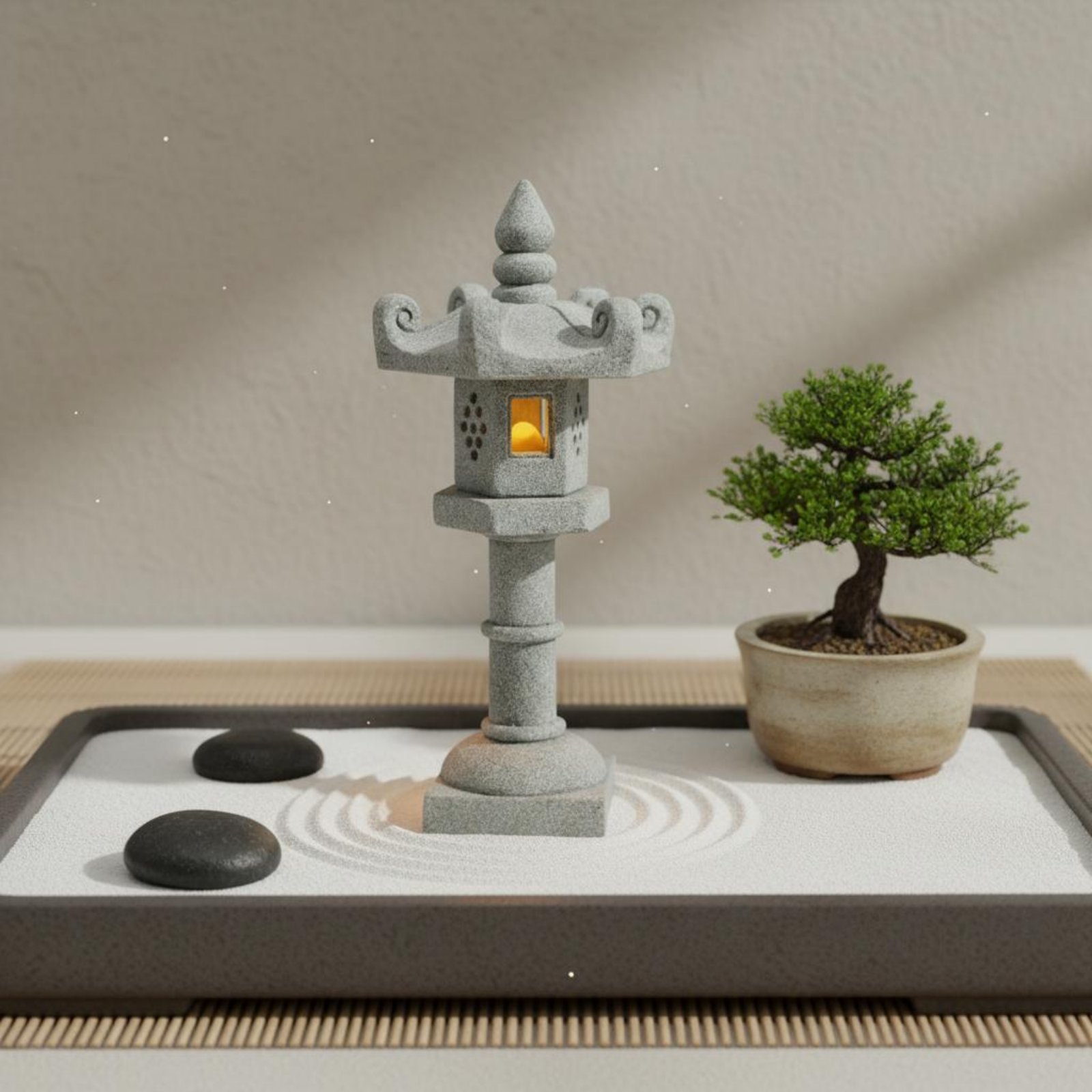 Lentera Batu Miniatur Antik un - Bonsai Garden Ornaments ulasan dan harga