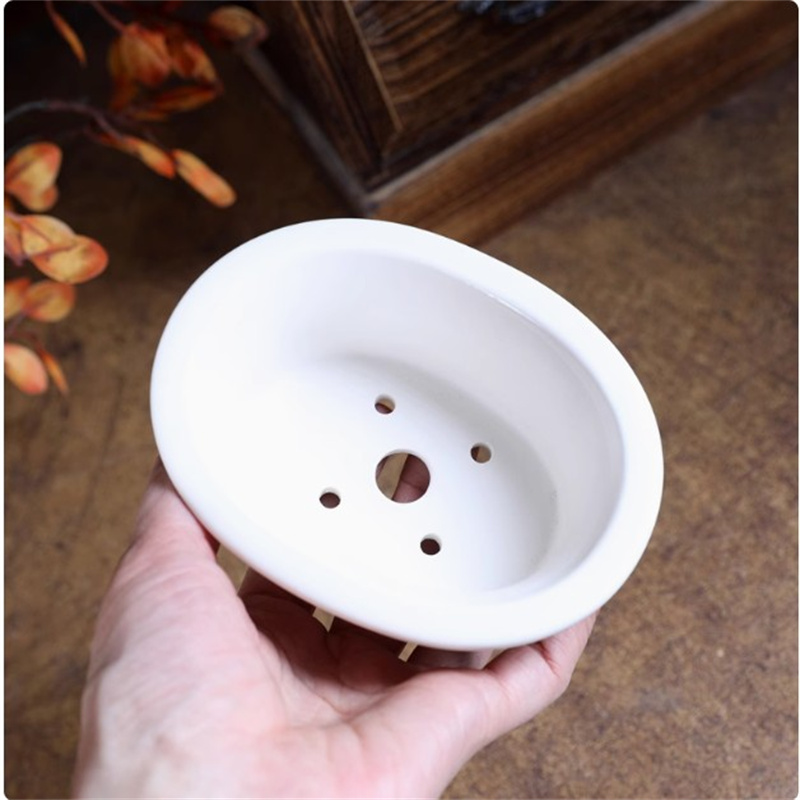 Pot Bonsai Oval Putih Porselen - Bonsai Garden Desk ulasan dan harga
