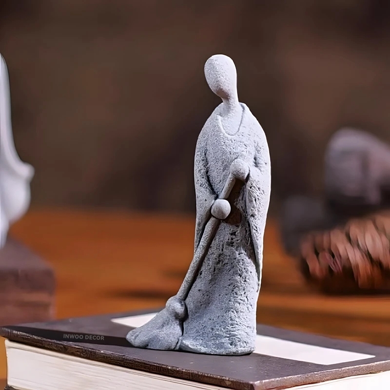 Patung batu Buddha biksu kecil - Bonsai Garden Desk ulasan dan harga