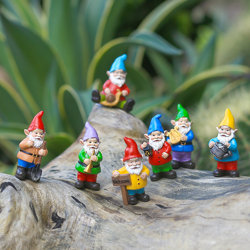 7 Buah/Set Miniatur Lucu Gnome - Bonsai Garden Desk ulasan dan harga