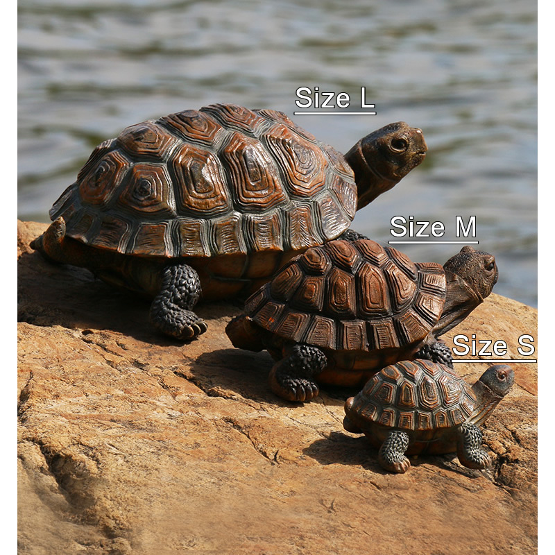Cute Resin Tortoise Patung Lua - Bonsai Garden With Pond ulasan dan harga