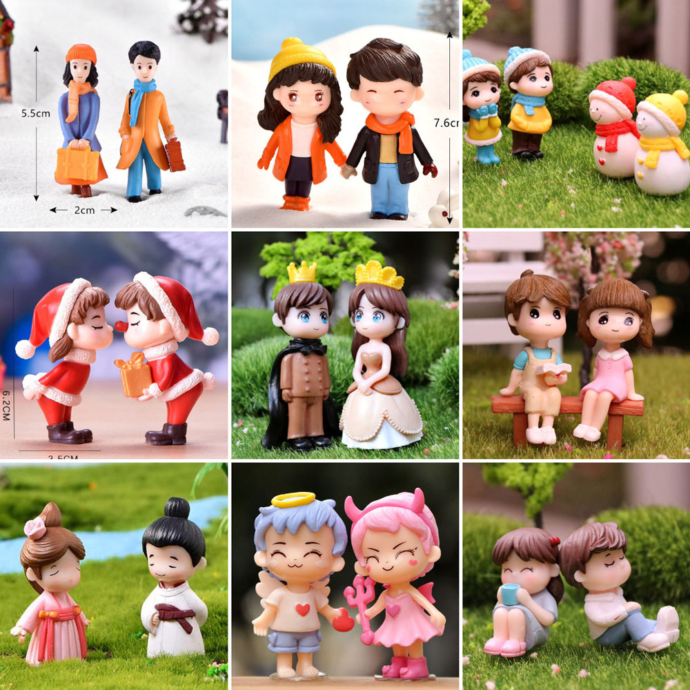 Miniatur pasangan figur pecint - Bonsai Garden Ideas ulasan dan harga