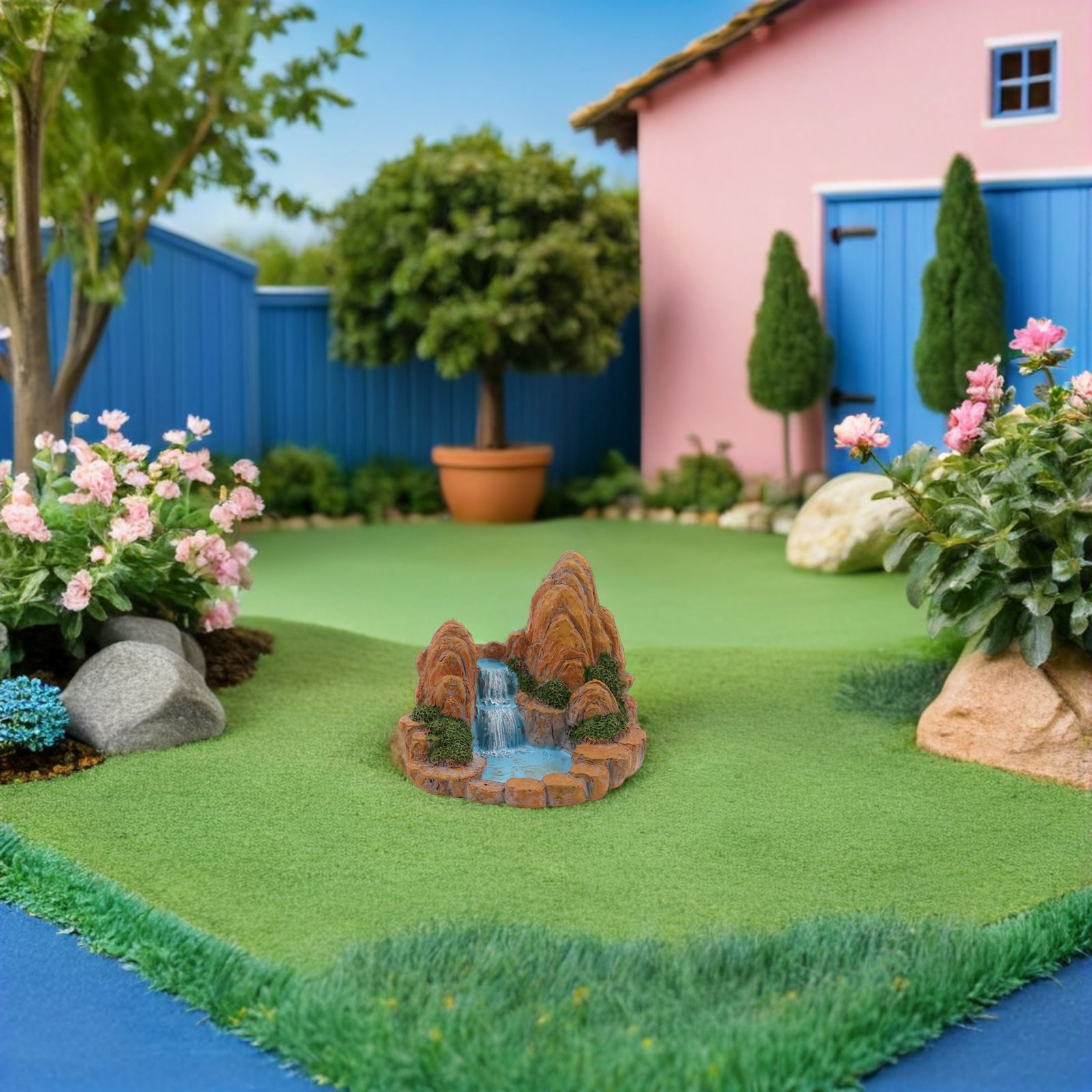 2 Buah Patung Gunung Miniatur  - Bonsai Garden With Pond ulasan dan harga